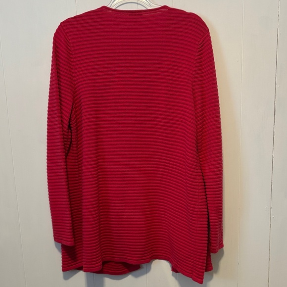 Talbots Bold Magenta Ribbed Cardigan - Picture 5 of 7
